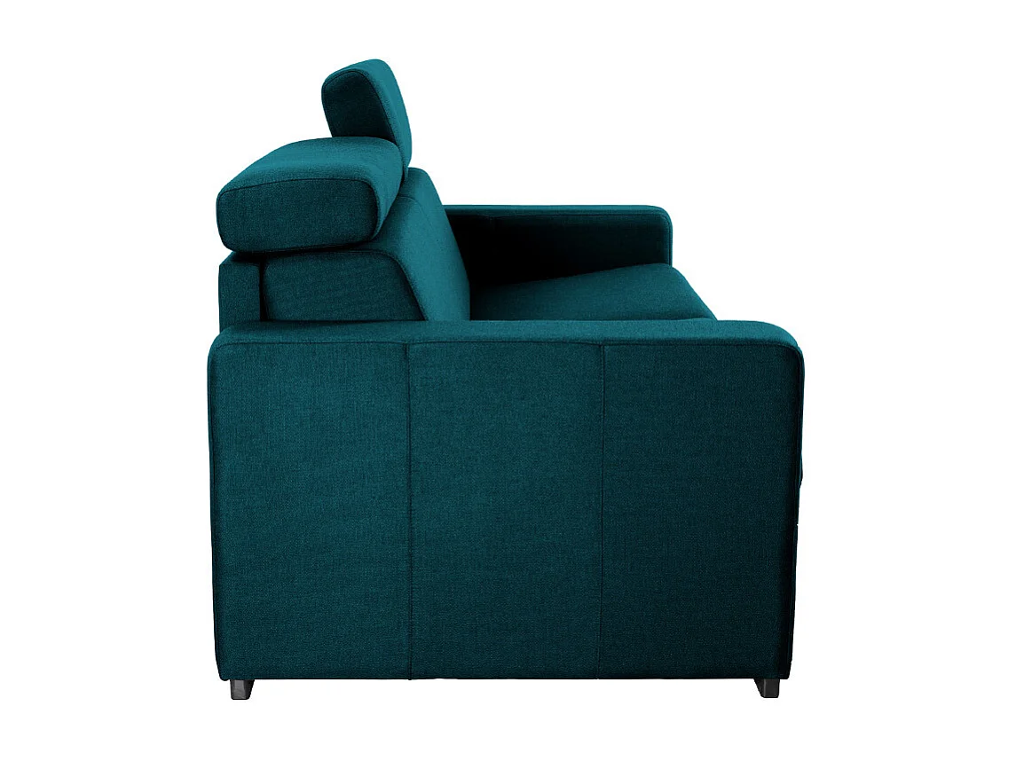 Sofá convertible 3 plazas con reposacabezas ajustables azul petróleo NORO