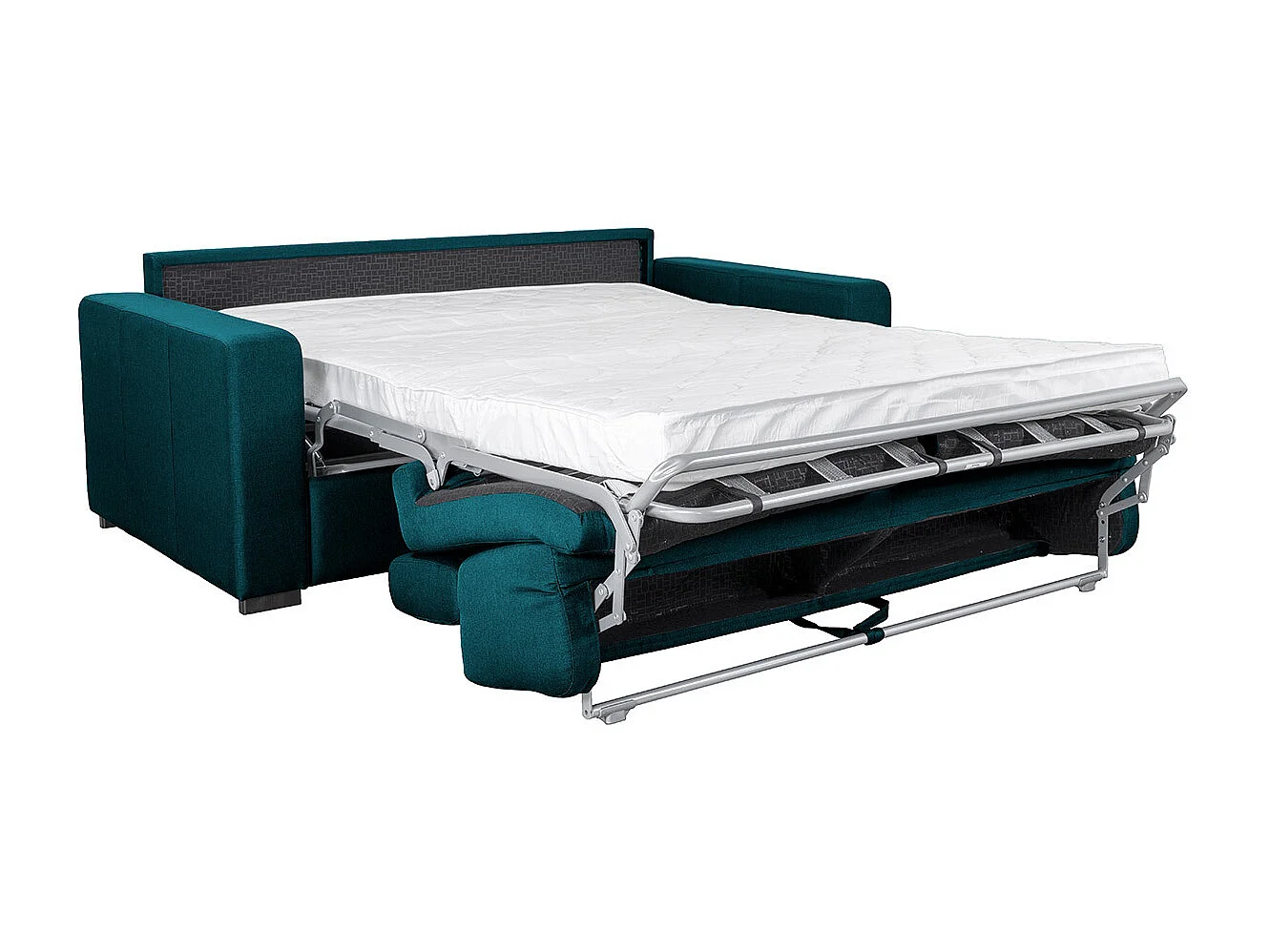 Sofá convertible 3 plazas con reposacabezas ajustables azul petróleo NORO