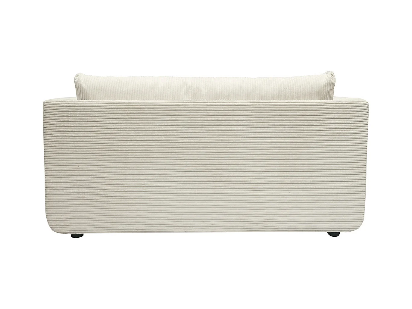 Canapé convertible 2 places en tissu velours côtelé beige LEON