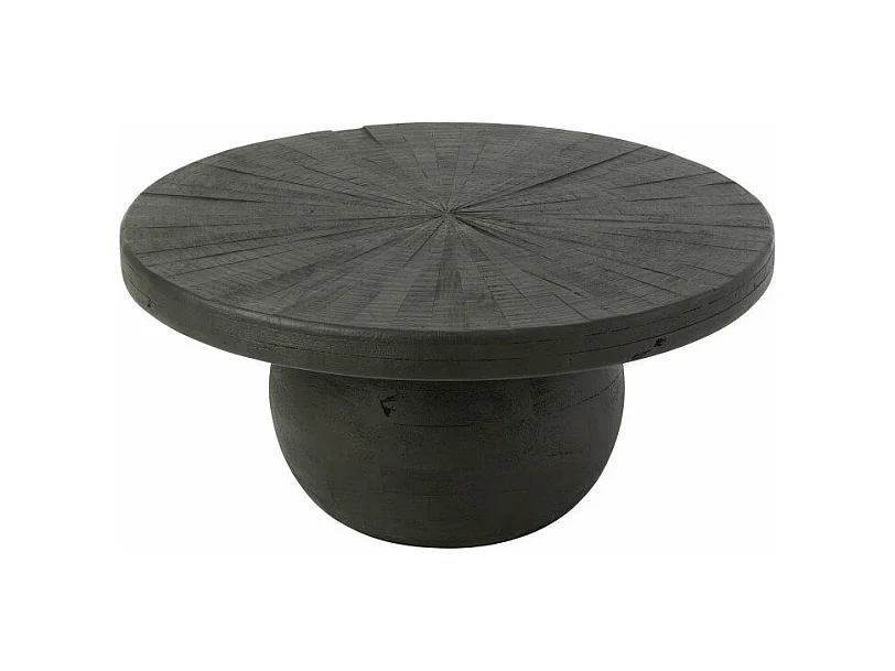 Table Basse Ronde en Bois "Shanil" 80cm Noir