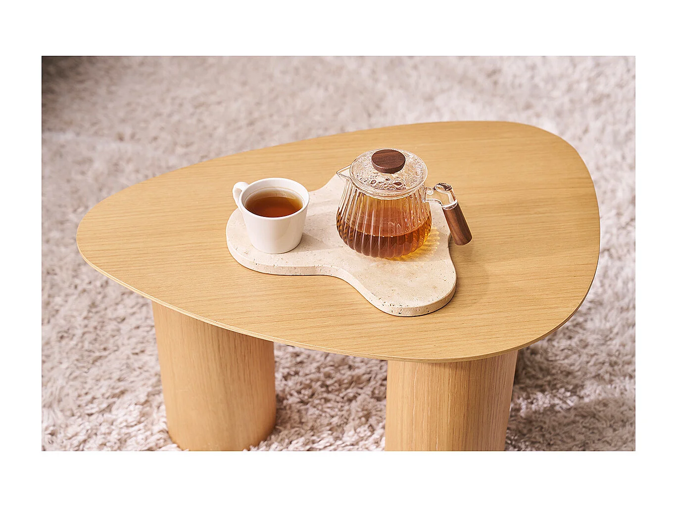 Tables basses gigognes design en bois clair (lot de 2) FOLEEN