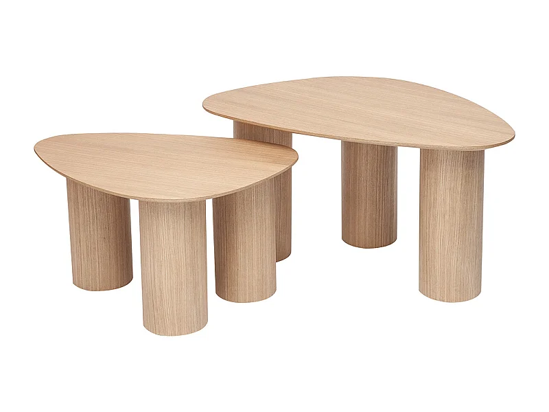 Tavolini da salotto estraibili design in legno chiaro (set di 2) FOLEEN