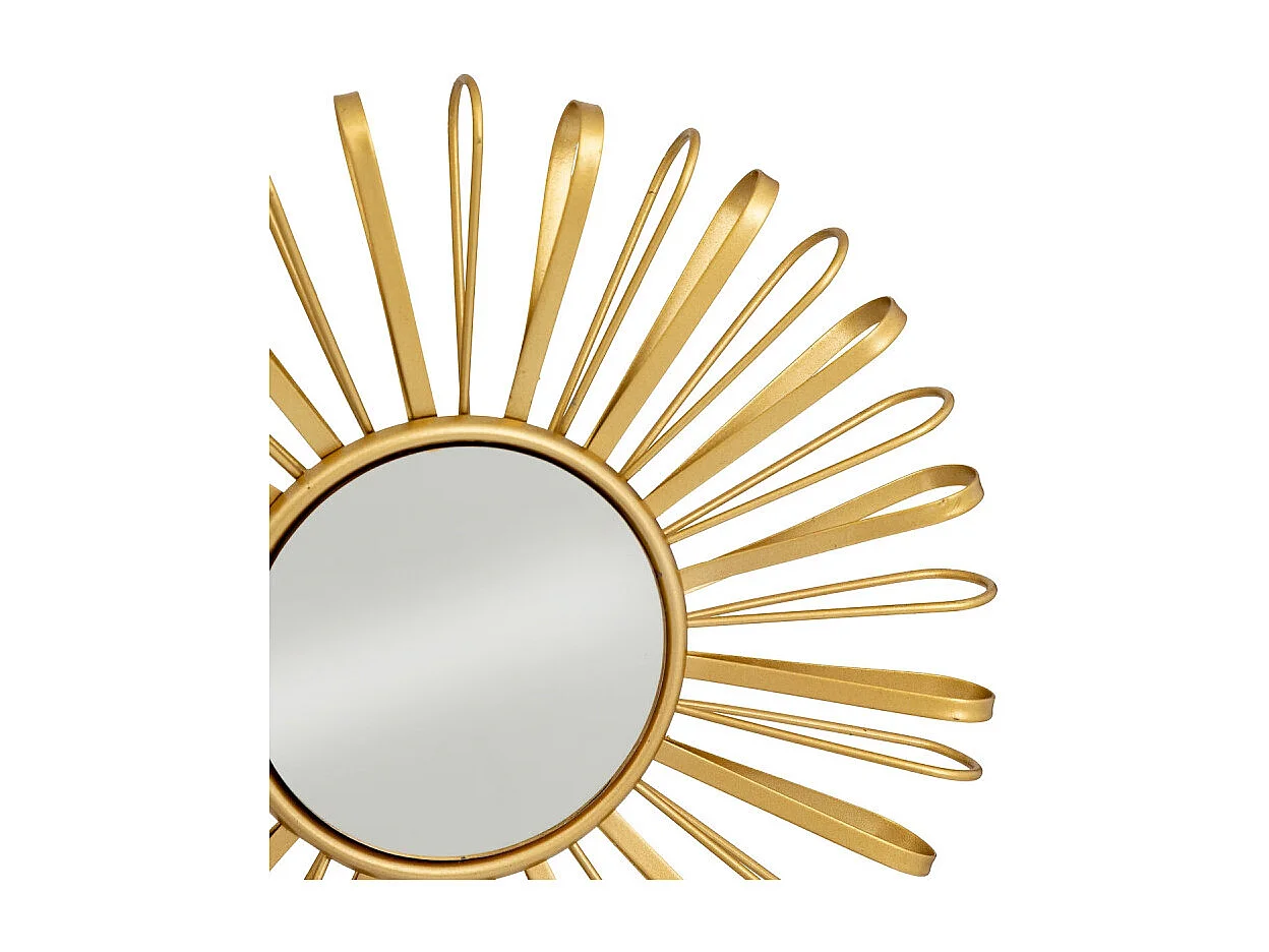 Lot de 3 Miroirs Muraux Soleils "Warren" 24cm Doré