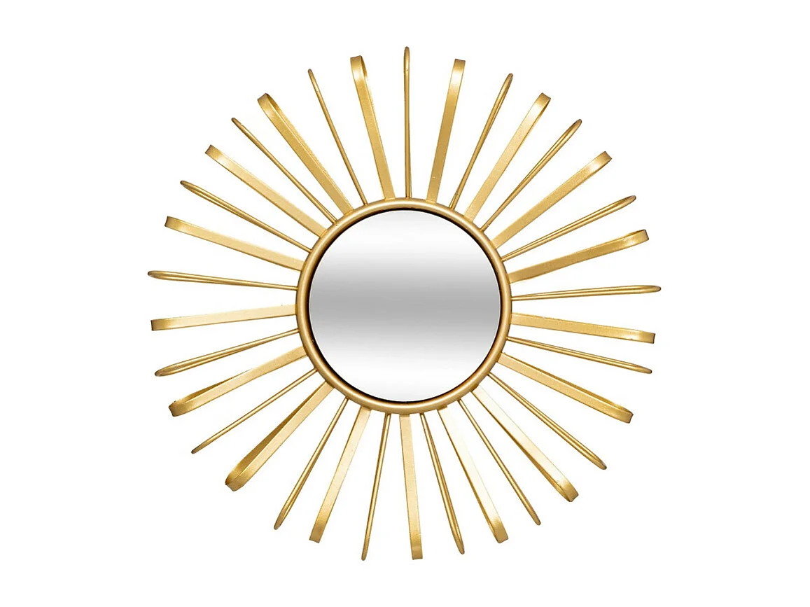 Lot de 3 Miroirs Muraux Soleils "Warren" 24cm Doré