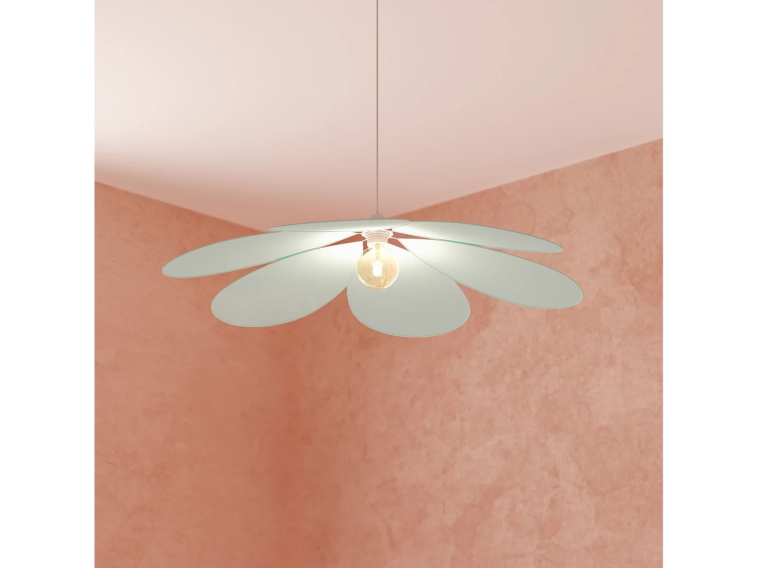 Lampe Suspension Pétale "Naya" 72cm Vert