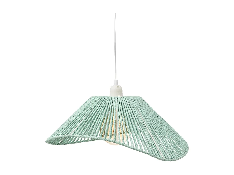 Lampe Suspension Corde "Myha" 29cm Bleu Clair