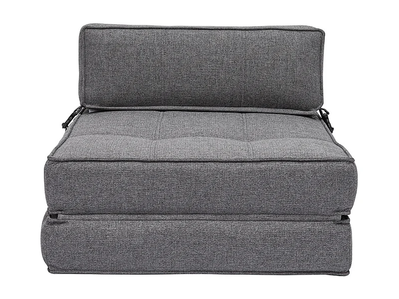 Sillón cama de 1 plaza de tela gris KATY