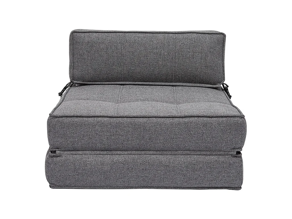 Chauffeuse 1 place convertible en tissu gris KATY