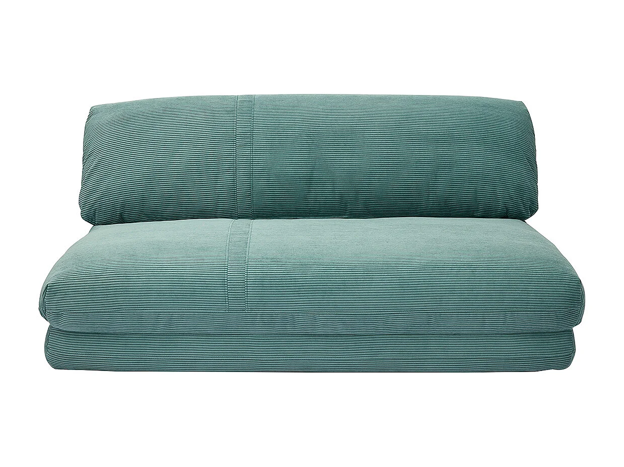 Poltrona letto 2 posti in tessuto velluto a coste verde acquamarina SPENCER