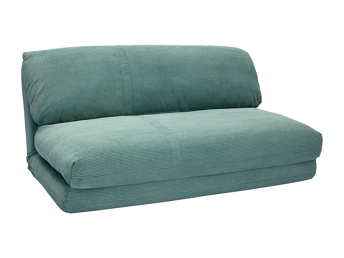 Poltrona letto 2 posti in tessuto velluto a coste verde acquamarina SPENCER