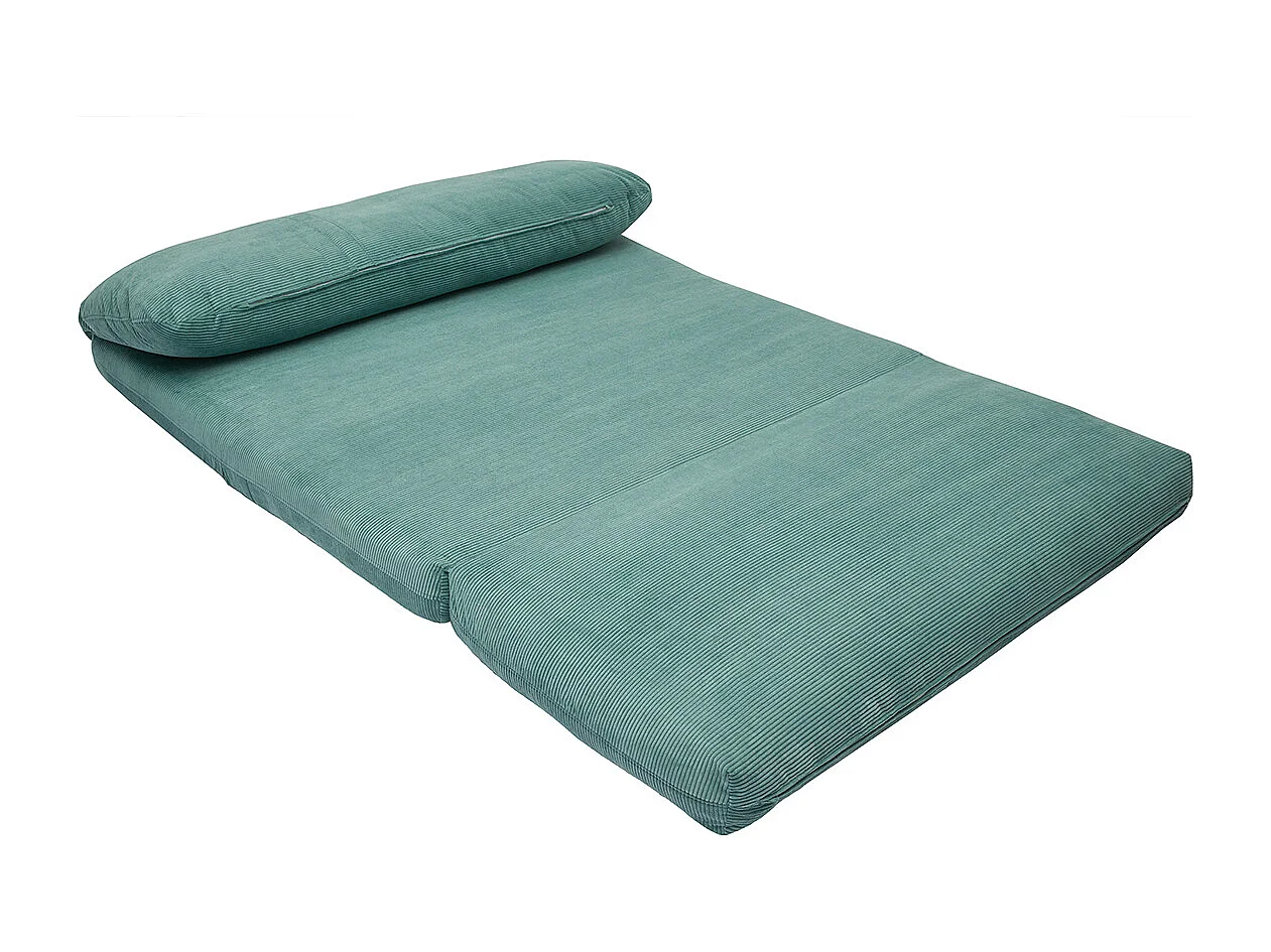 Poltrona letto 2 posti in tessuto velluto a coste verde acquamarina SPENCER