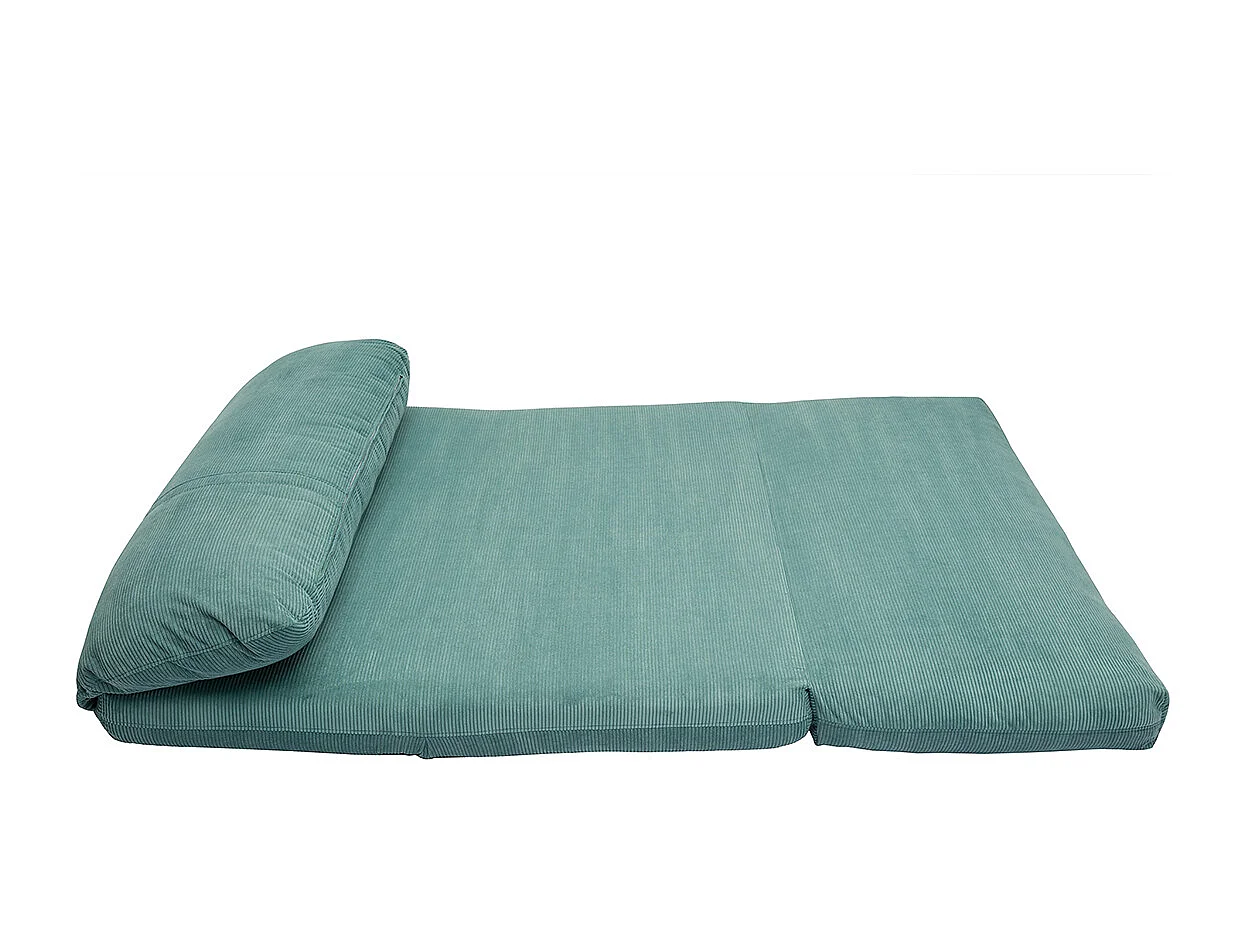 Poltrona letto 2 posti in tessuto velluto a coste verde acquamarina SPENCER