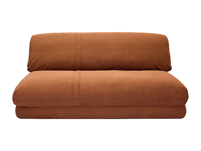 Poltrona letto 2 posti in tessuto velluto a coste color bruciato SPENCER