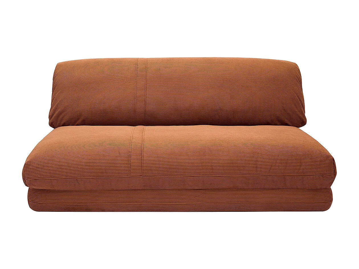 Schlafsessel aus Cordstoff in Kupferbraun 2-Sitzer SPENCER