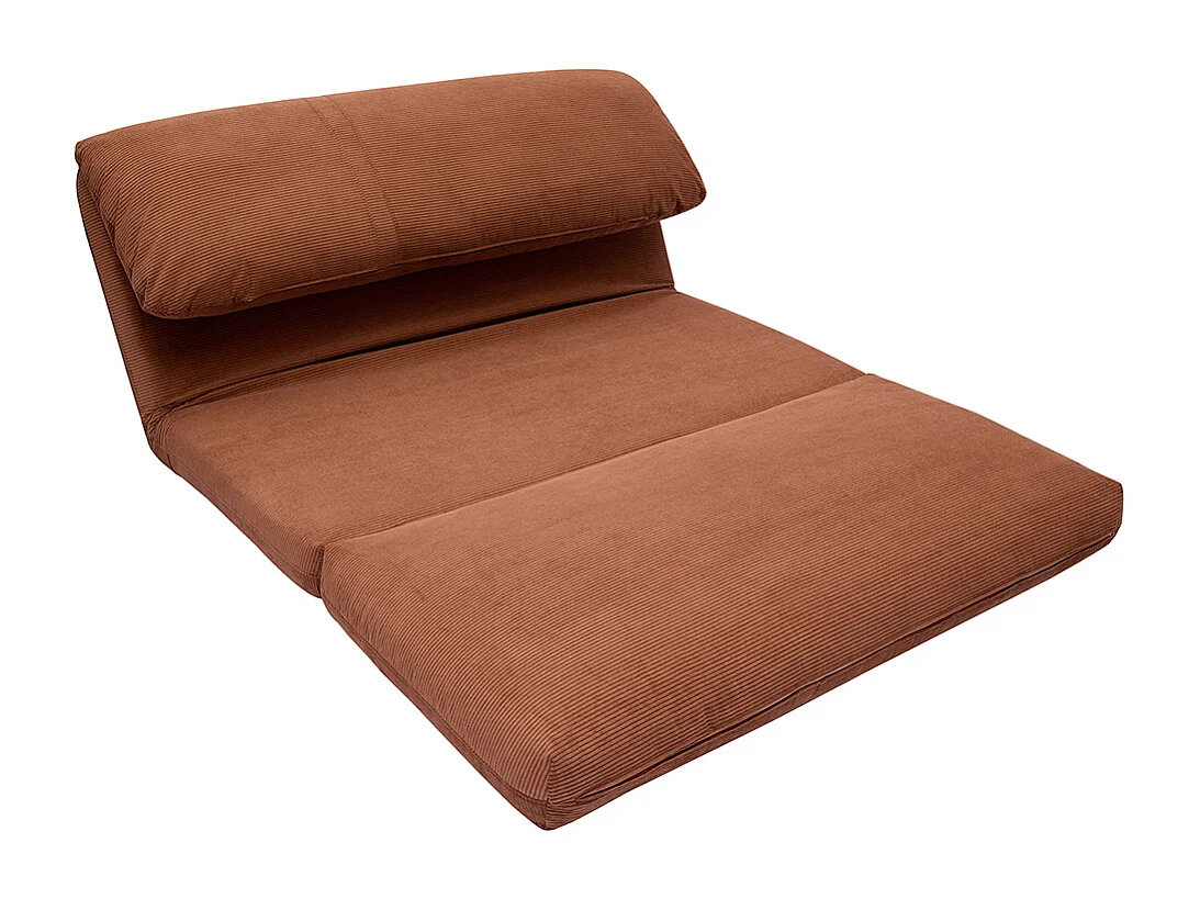 Schlafsessel aus Cordstoff in Kupferbraun 2-Sitzer SPENCER