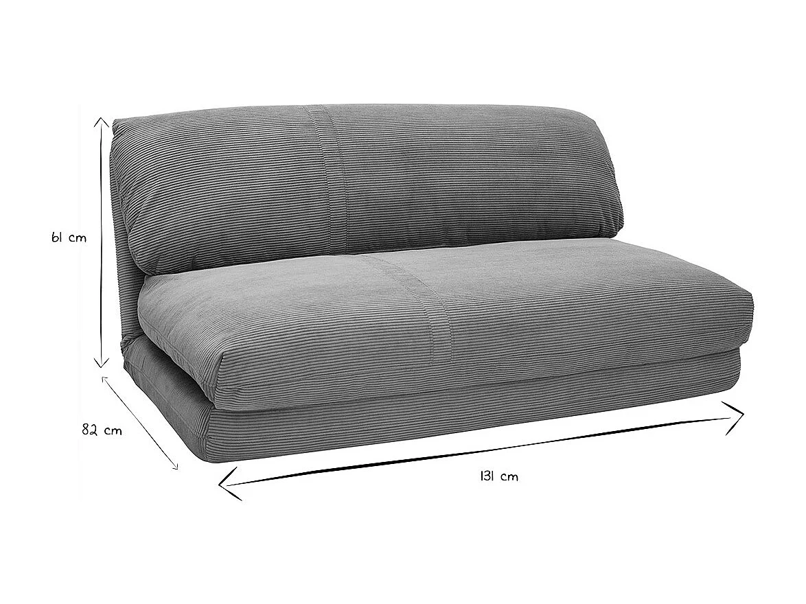 Schlafsessel aus Cordstoff in Kupferbraun 2-Sitzer SPENCER