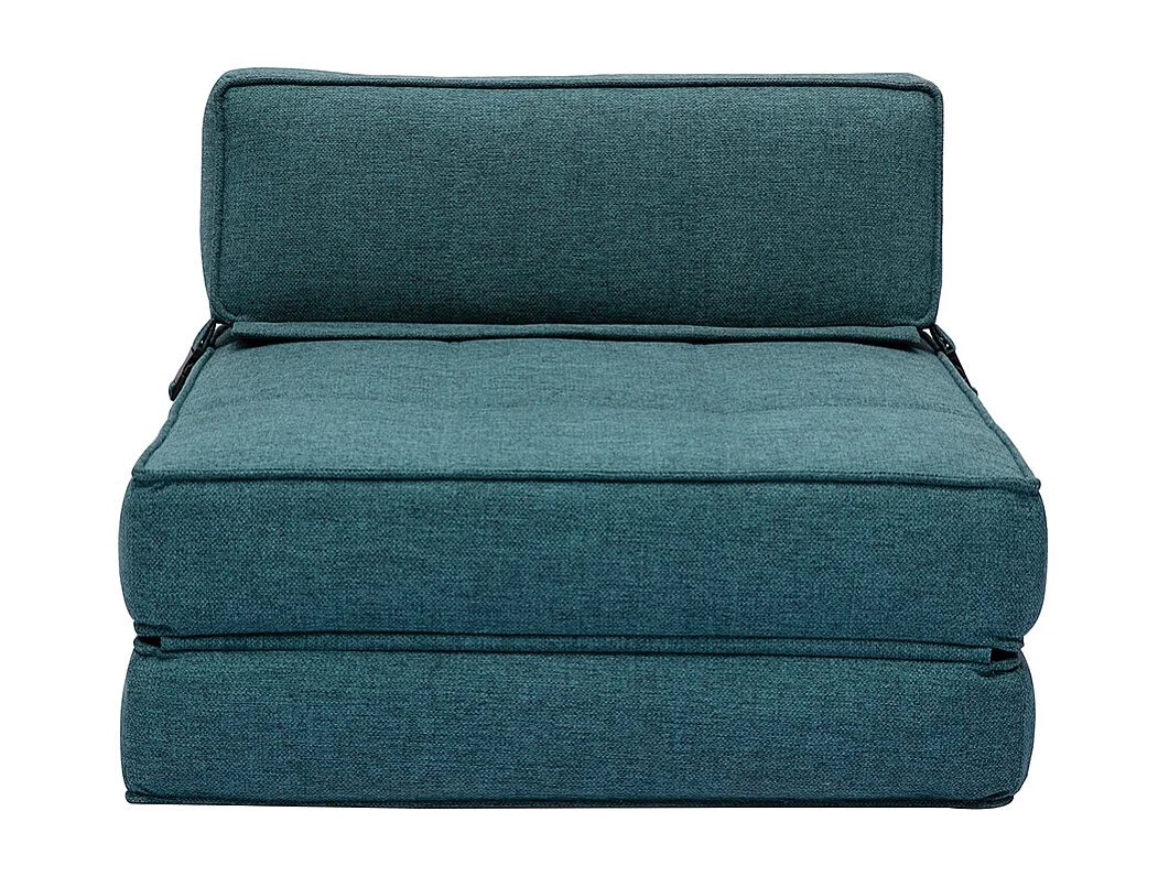 1-Sitzer-Schlafsessel in entenblauem Stoff KATY