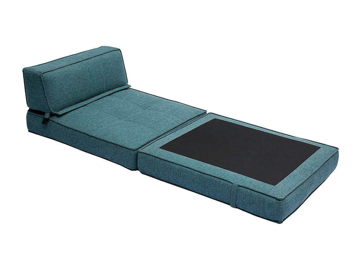 1-Sitzer-Schlafsessel in entenblauem Stoff KATY