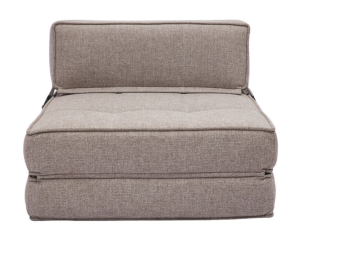Sillón cama de 1 plaza de tela color topo KATY