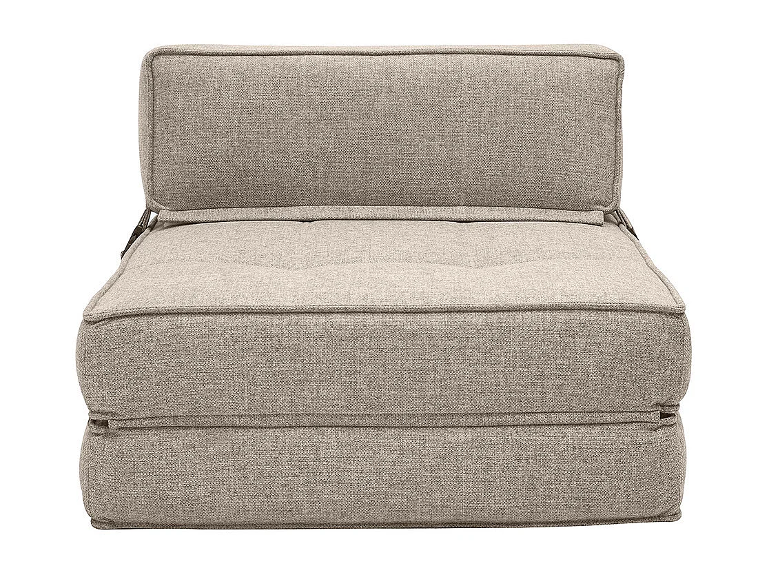 Sillón cama de 1 plaza de tela color topo KATY
