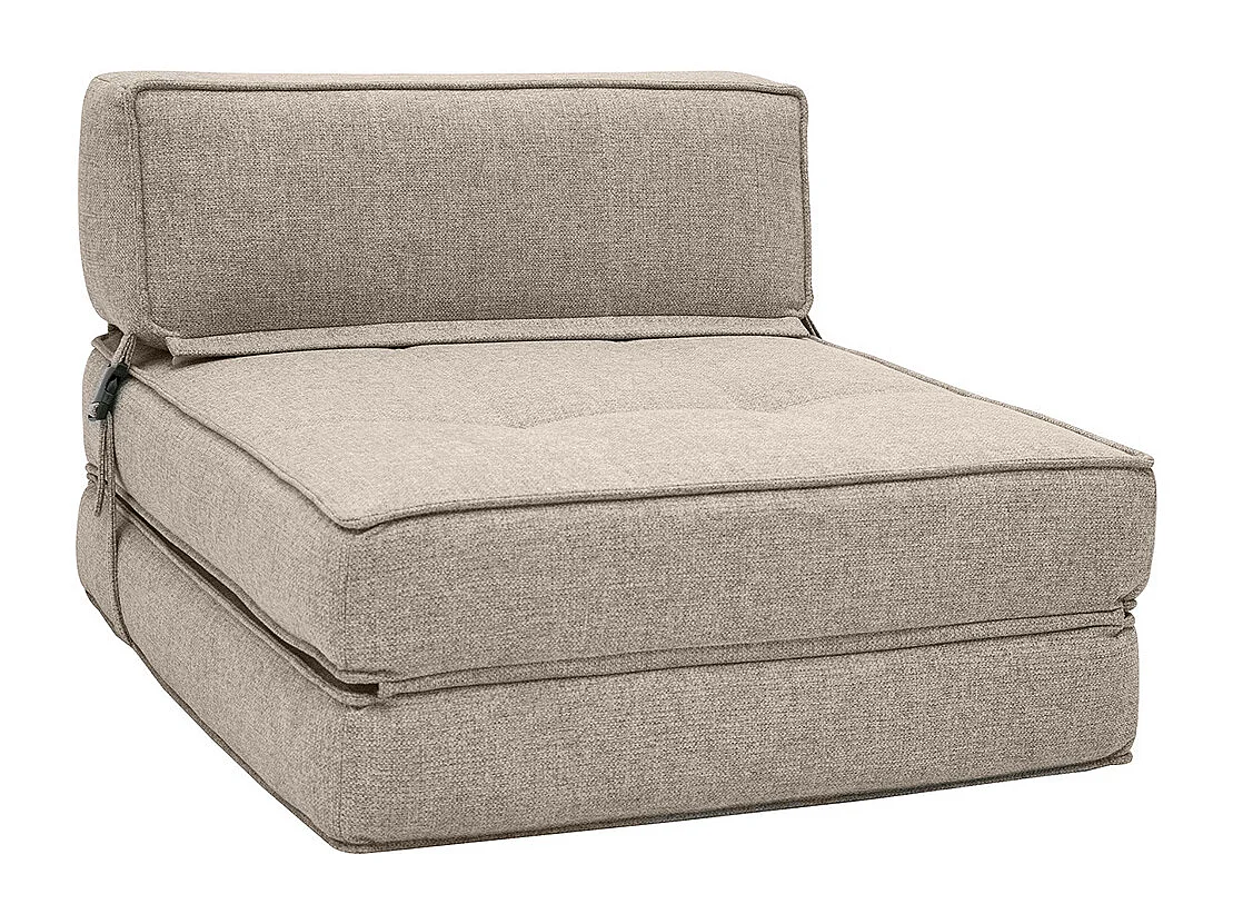 Sillón cama de 1 plaza de tela color topo KATY