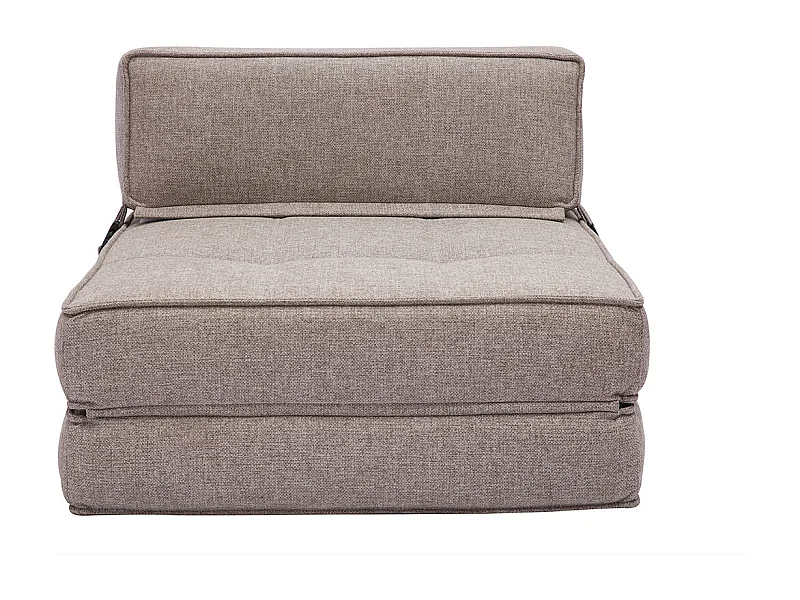 Sillón cama de 1 plaza de tela color topo KATY