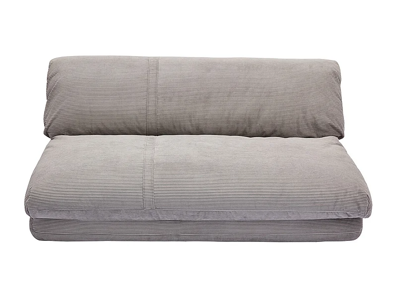 Poltrona letto 2 posti in tessuto velluto a coste grigio chiaro SPENCER