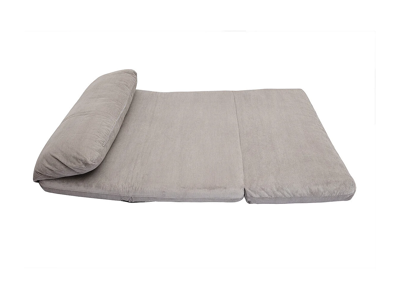 Chauffeuse convertible 2 places en tissu velours côtelé gris clair SPENCER