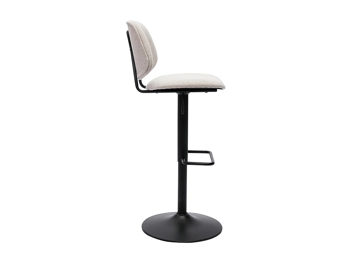 Sgabelli da bar regolabili design in tessuto effetto velluto beige e metallo nero BARNET (set di 2)