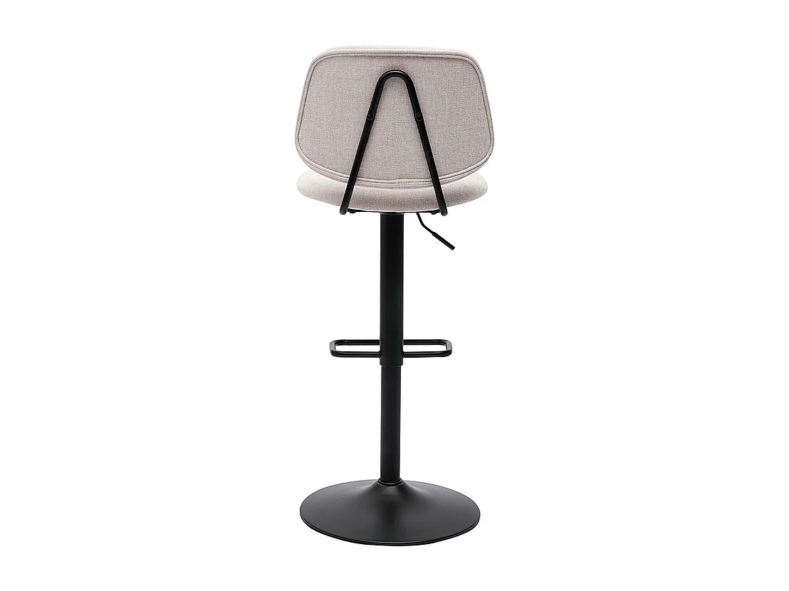 Tabourets de bar relevables design en tissu effet velours beige et métal noir BARNET (lot de 2)