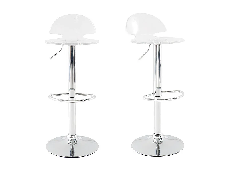 Tabourets de bar design plexiglas transparent (lot de 2) ORION