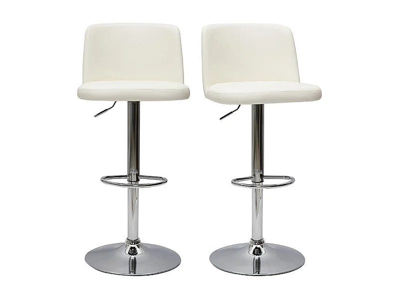 Set de 2 taburetes de cocina de diseño regulables blanco MONTI