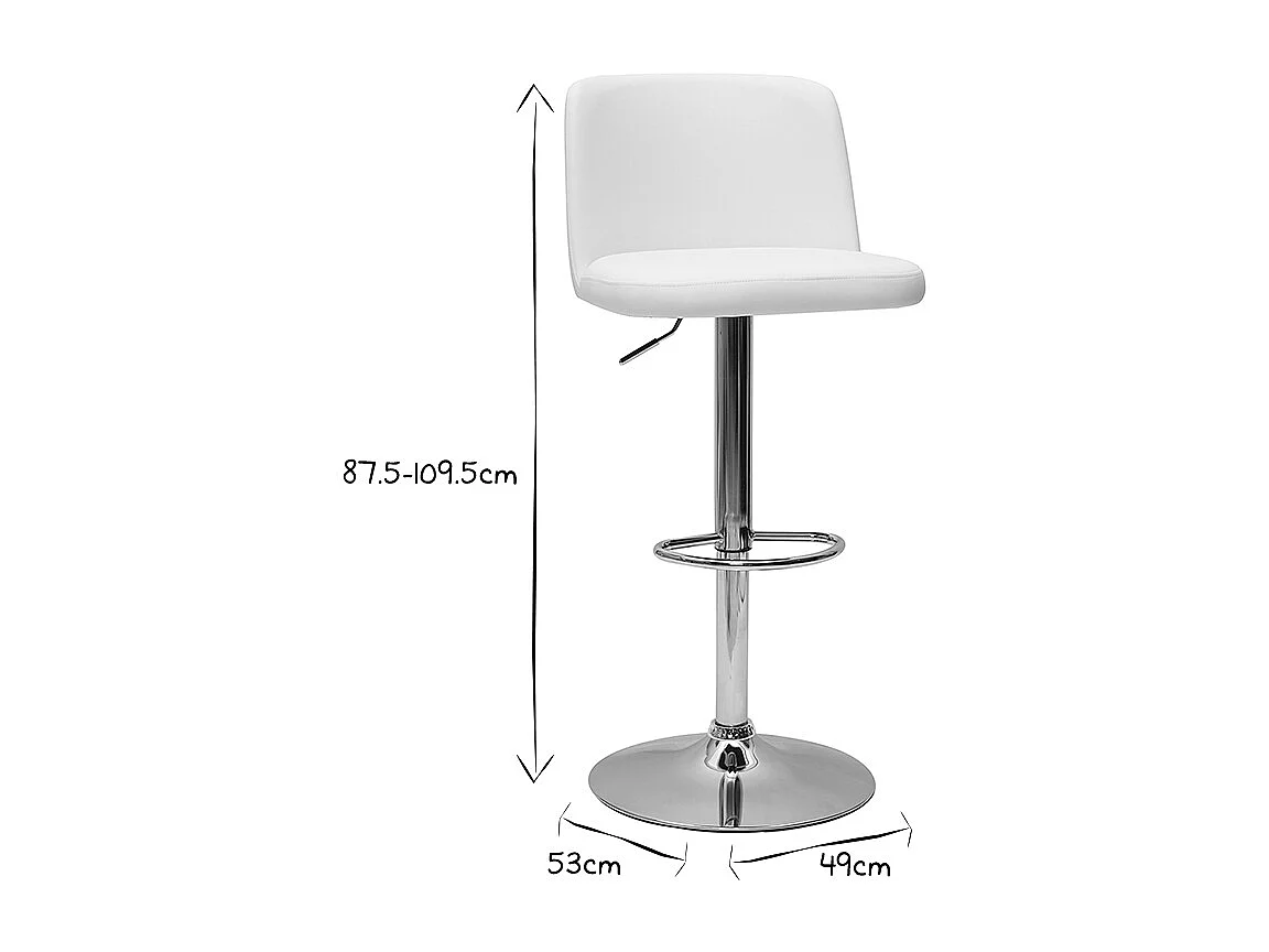 Set de 2 taburetes de cocina de diseño regulables blanco MONTI
