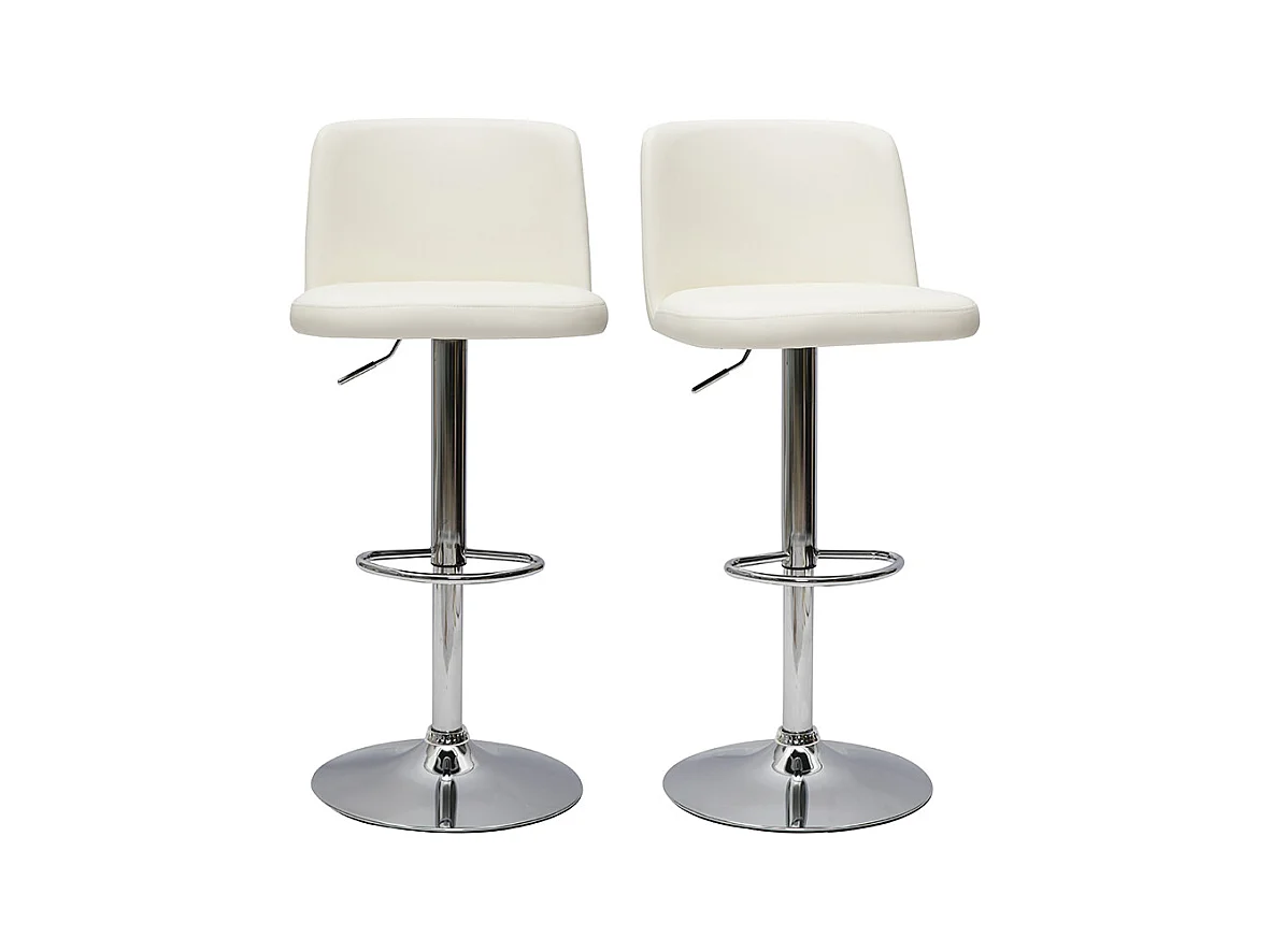 Tabourets de bar design réglables blancs (lot de 2) MONTI
