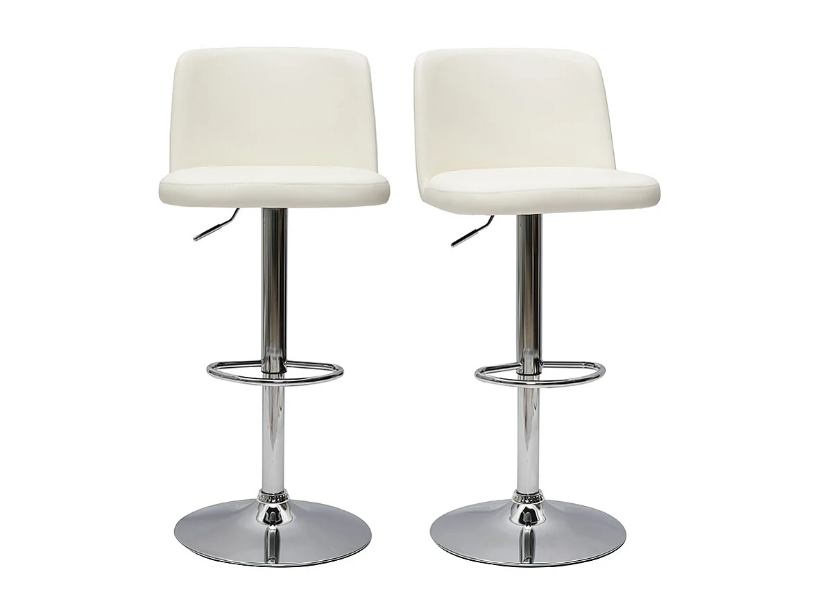 Design-Barhocker höhenverstellbar weiß (2er-Set) MONTI