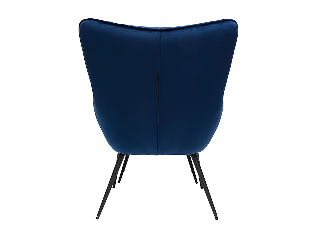 Sillón con reposapiés terciopelo azul MOOD