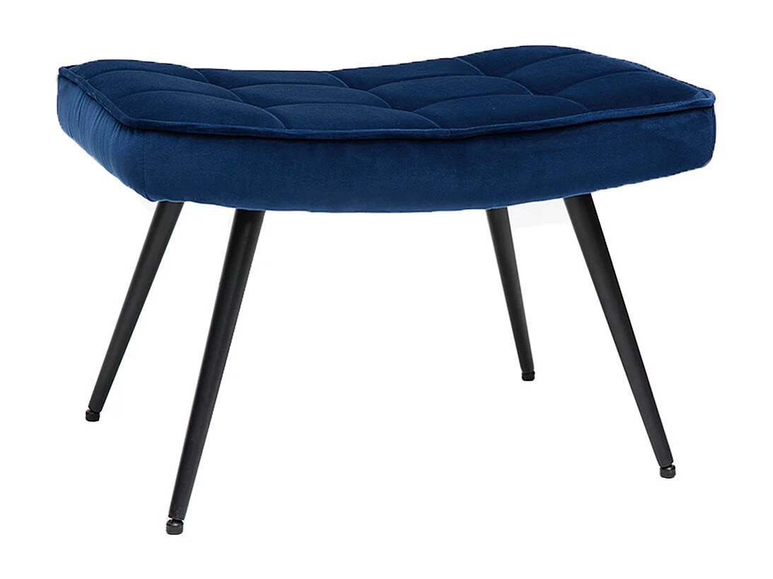 Sillón con reposapiés terciopelo azul MOOD