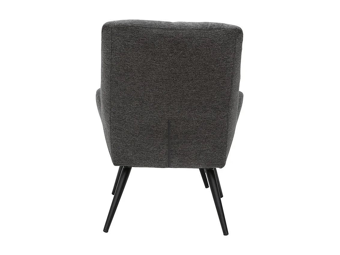 Sillón y reposapiés moderno en tejido gris ZOE