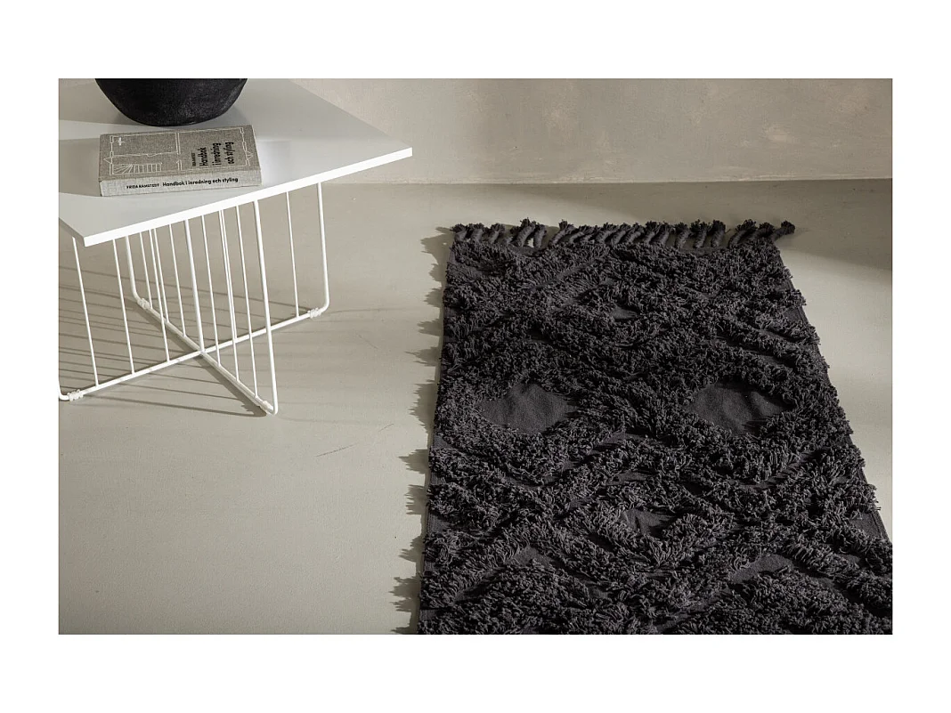 Tapis de Couloir Tufté "Hilma" 70x200cm Gris Foncé