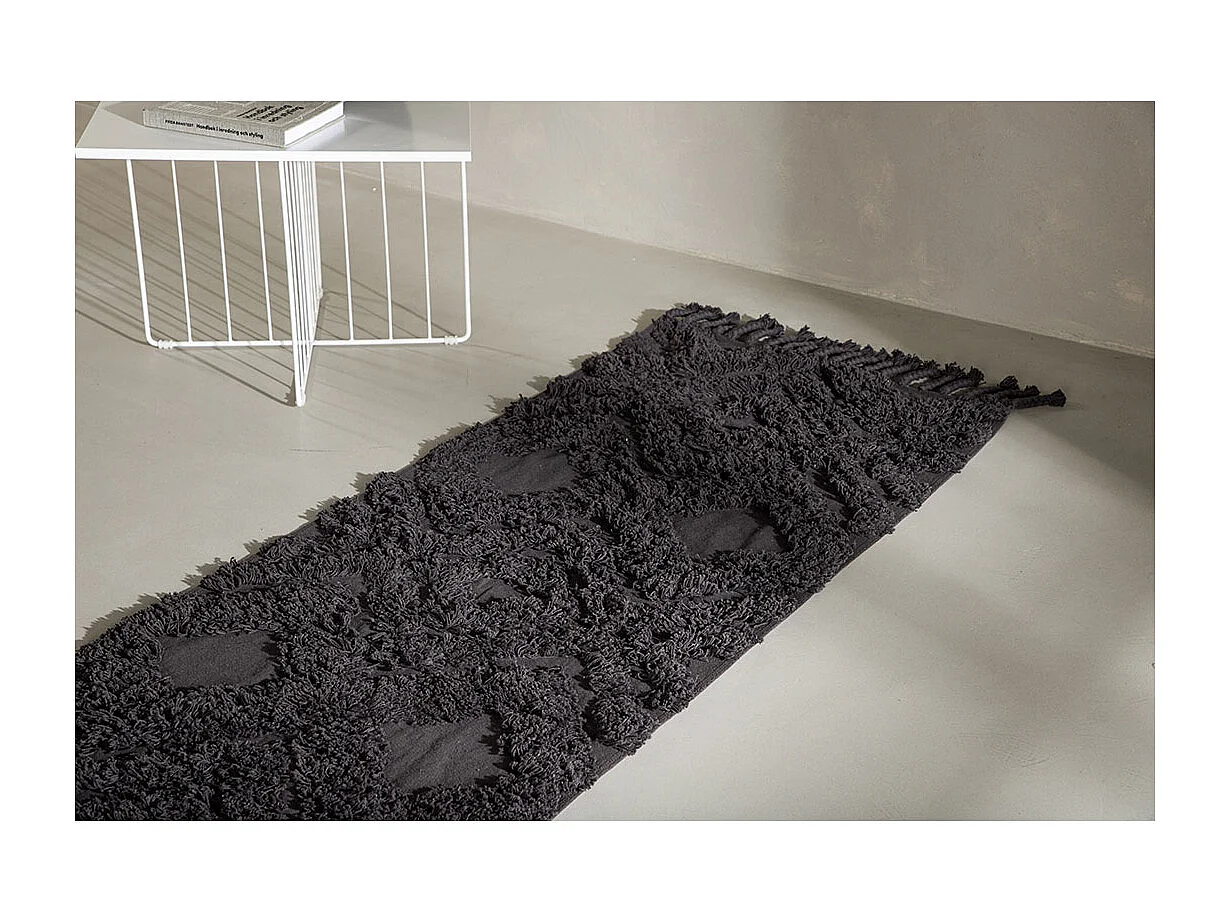Hilma tapis 200x70cm gris foncé.