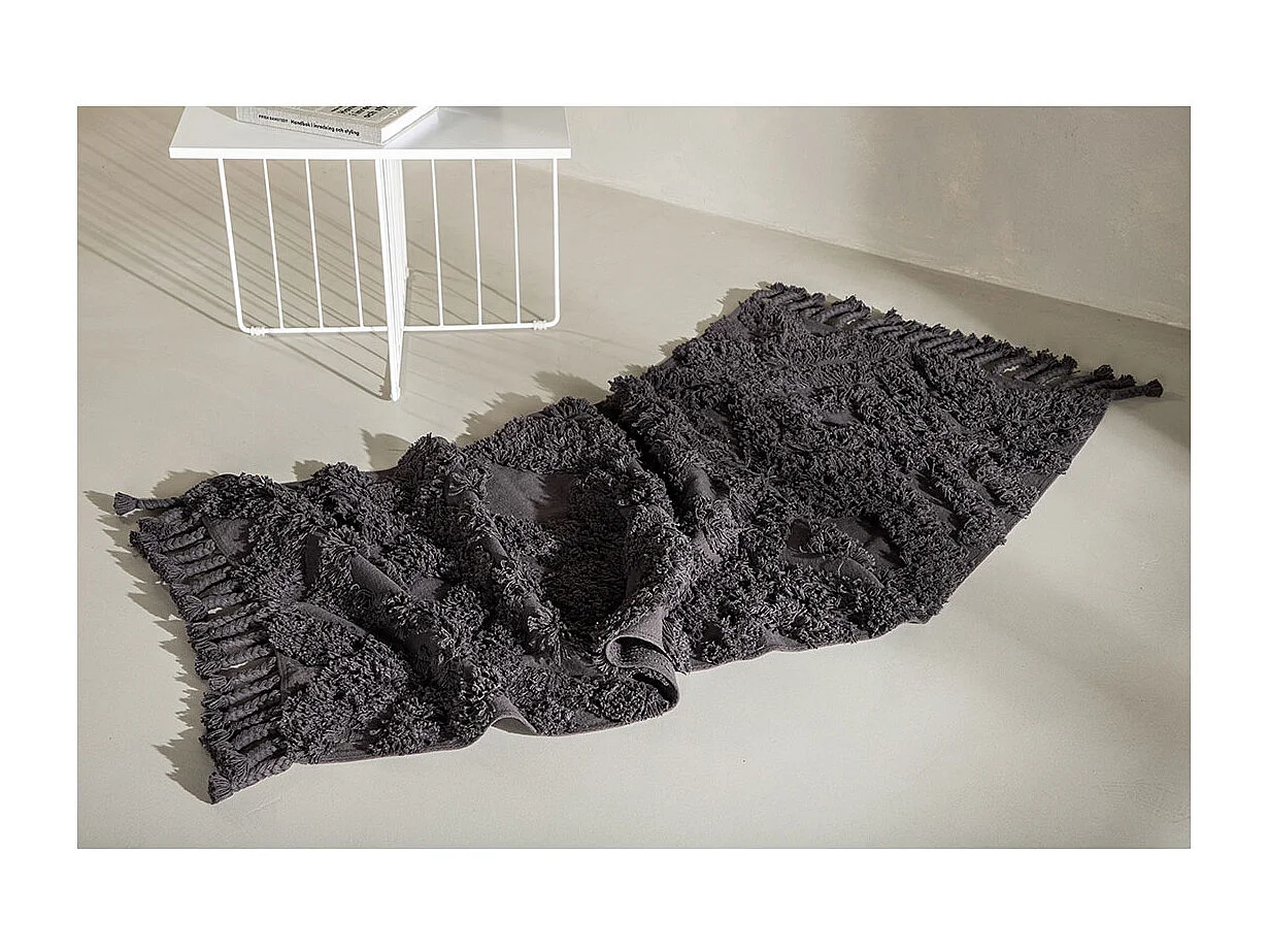 Hilma tapis 200x70cm gris foncé.