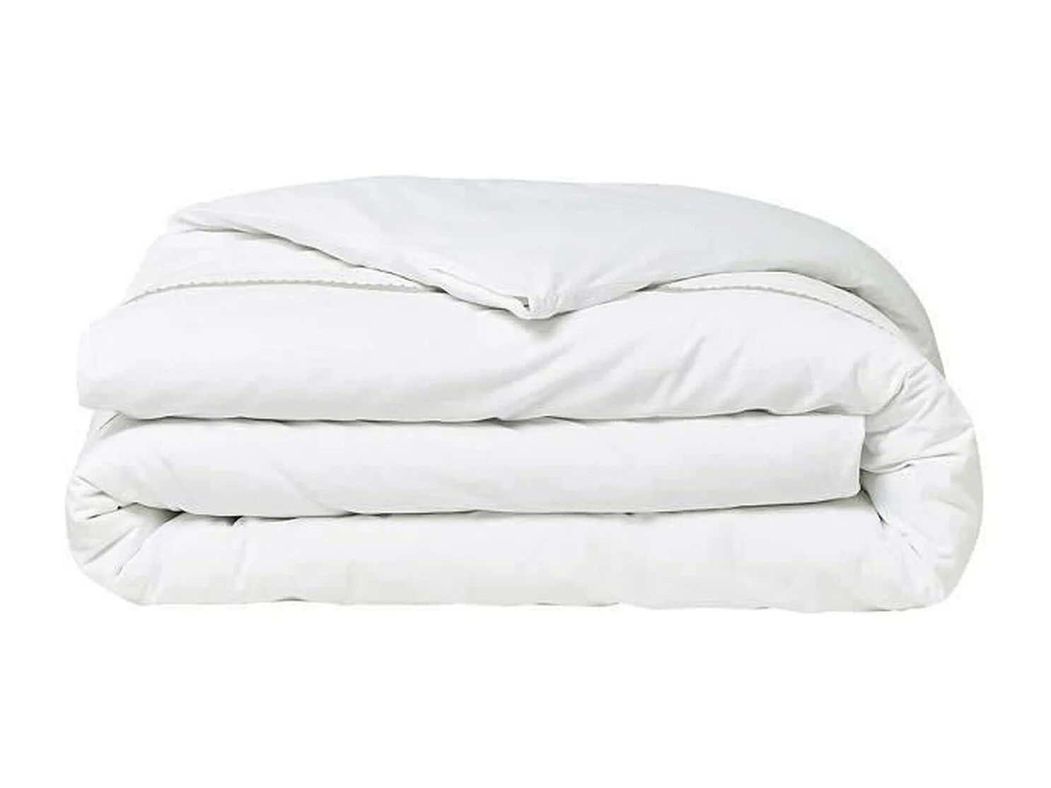 Parrure de lit uni craie 100% Percale Finition dentelle 220 x 240 cm