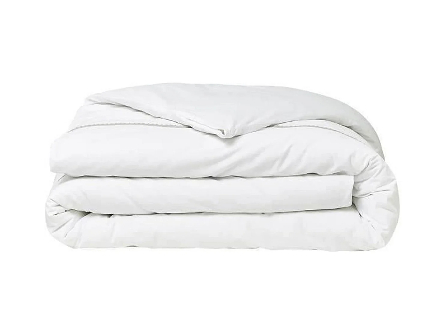 Parrure de lit uni craie 100% Percale Finition dentelle 220 x 240 cm