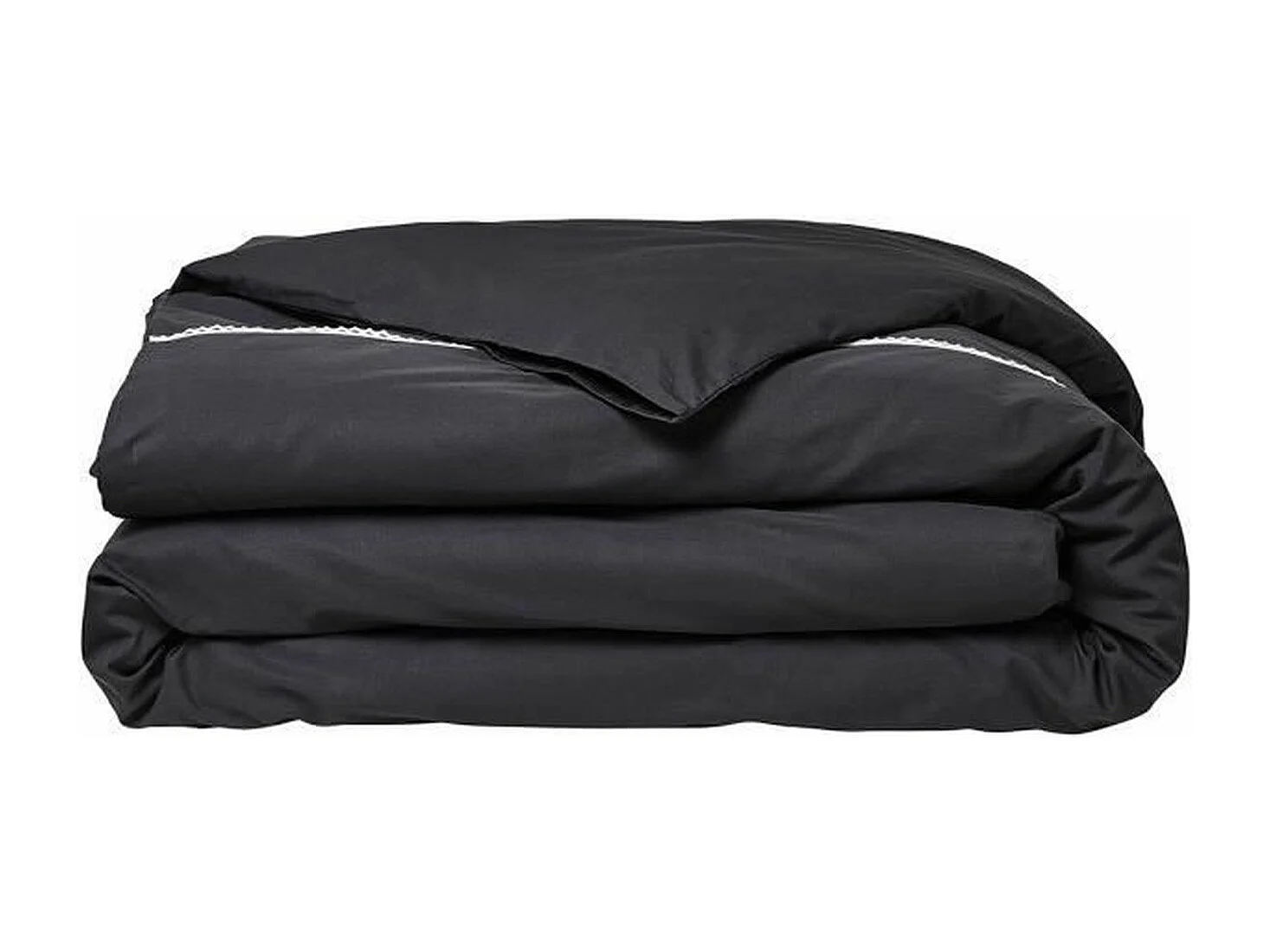 BettwäscheSet – 220 x 240 cm – 100 % Perkal, SpitzenFinish – Anthrazit