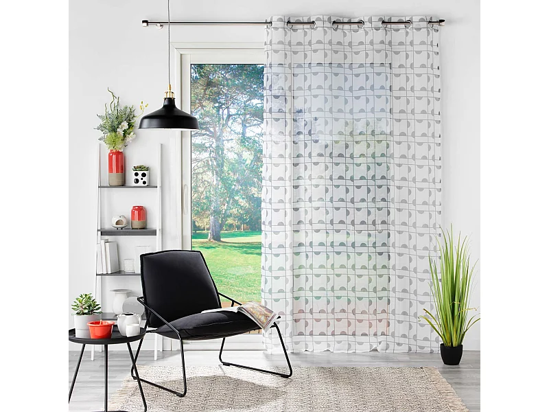 Visillo arenado estampados geométricos