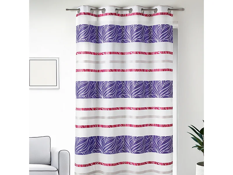 Visillo en jacquard con rayas horizontales de colores