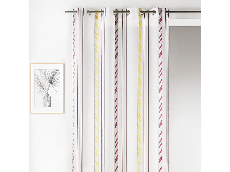 Voilage fantaisie en organza à rayures verticales