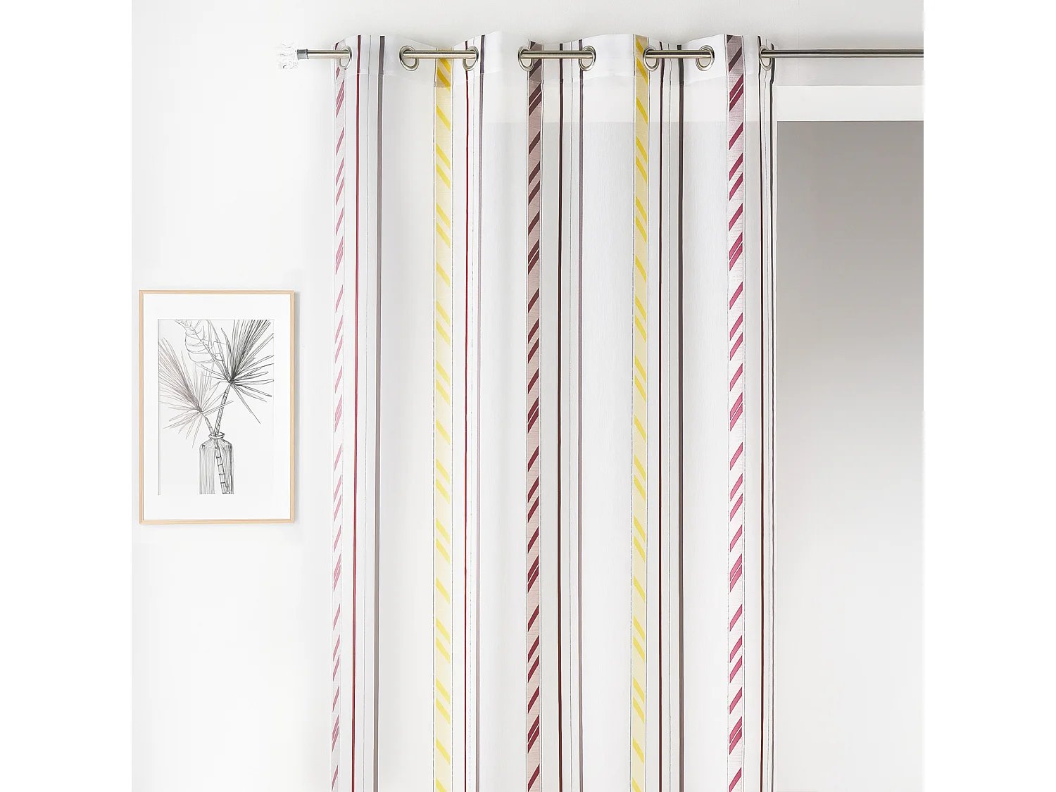 Voilage fantaisie en organza à rayures verticales