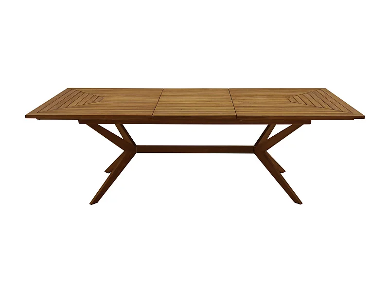Ausziehbarer Gartentisch mit integrierter Verlängerung aus Massivholz B180-240 cm SANTO