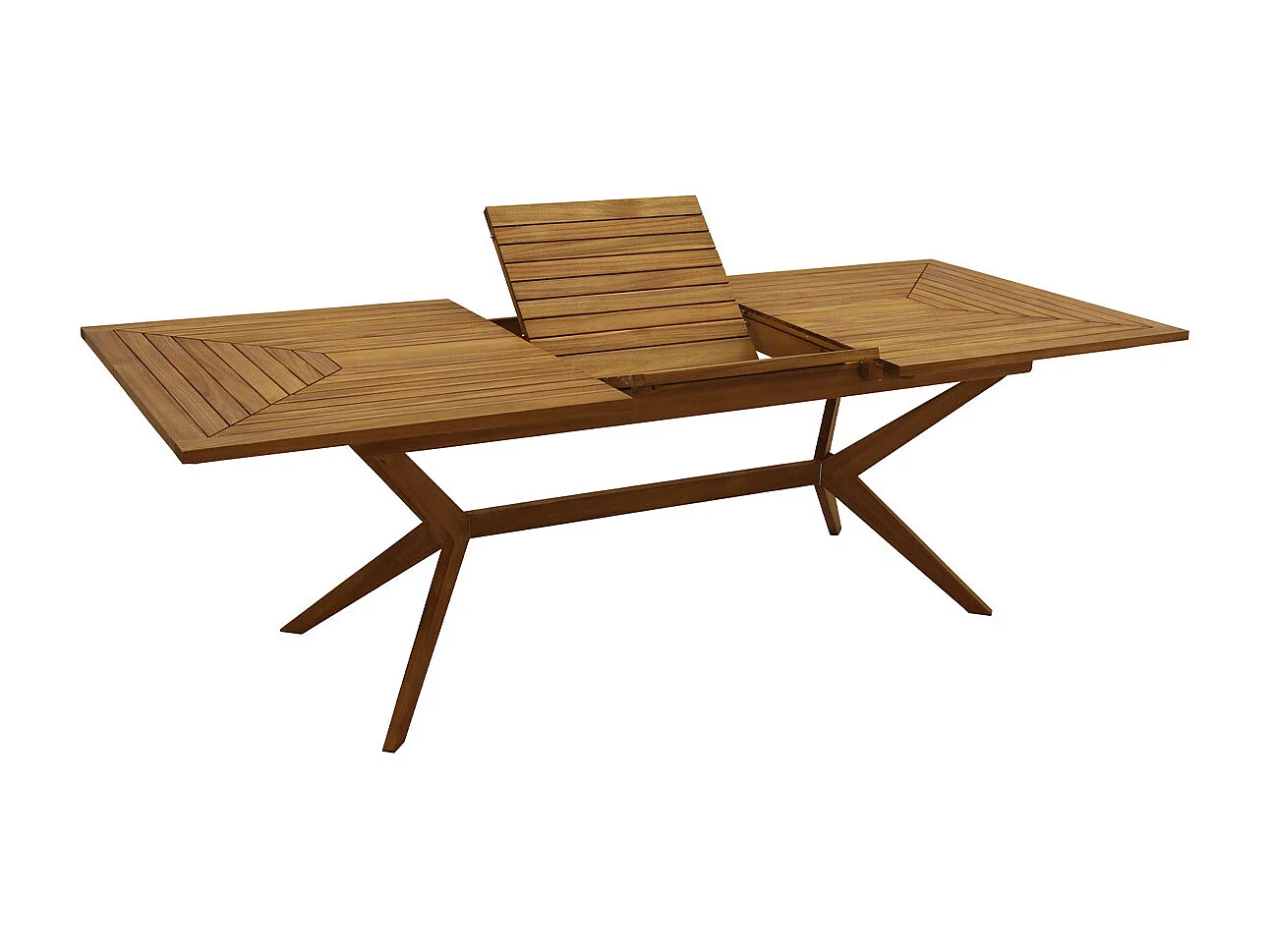 Table de jardin extensible rallonges intégrées en bois massif L180-240 cm SANTO